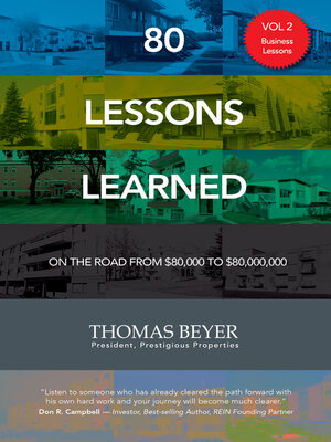 cover image of 80 Lessons Learned--Volume II--Business Lessons: On the Road from $80,000 to $80,000,000
